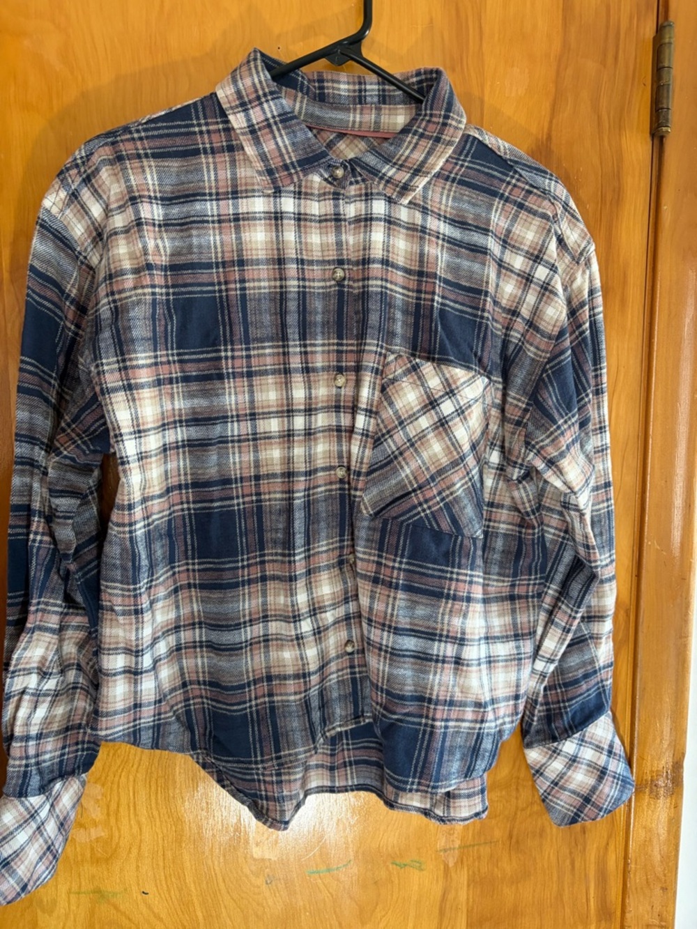 Scotch & Soda Navy, Cream & Dusty Rose Plaid Shirt